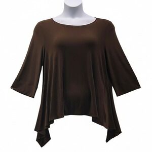 Joseph Ribkoff‎ Asymmetrical Tunic Top Brown 14